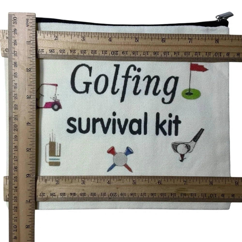 Golf Survival Kit Multipurpose Storage Bag Cosmetic Tee’s Pencil Scorecard White